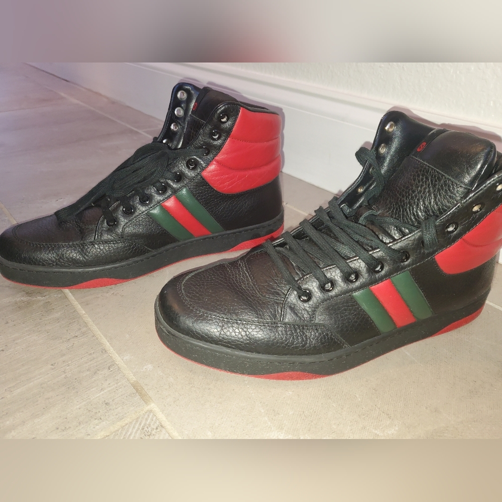 Authentic Gucci men shoes hightop 10 1/2 US - Picture 2 of 14